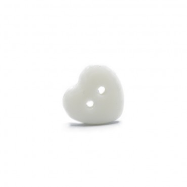 Heart Button 2 holes White
