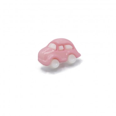 Button Little Car White Pink