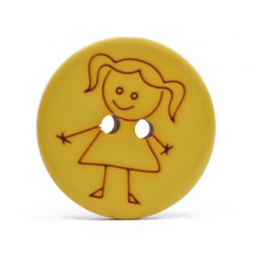 Botón Girl Amarillo 1pz