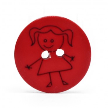 Button Girl Red 1pc