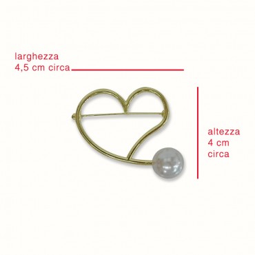 Spilla-009 cuore pearl 1pz
