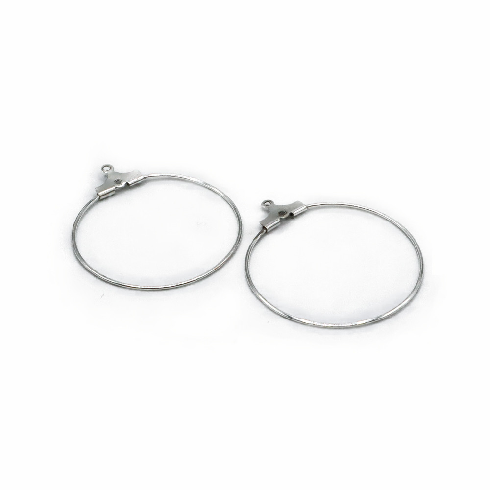 Ganchos Pendientes de aros con anilla abierta 15 mm de Plata 925 x2 -  Perles & Co